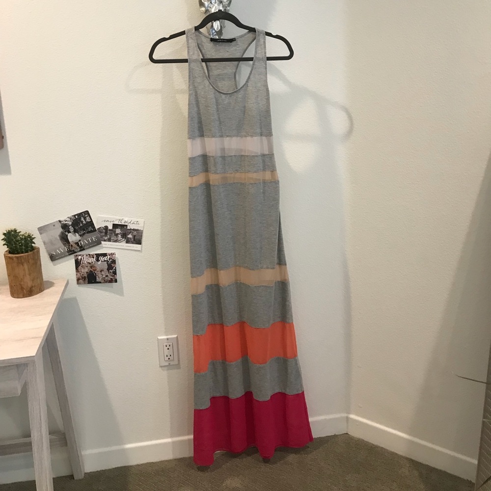 Grey Maxi With Color Blocking Details - image 2